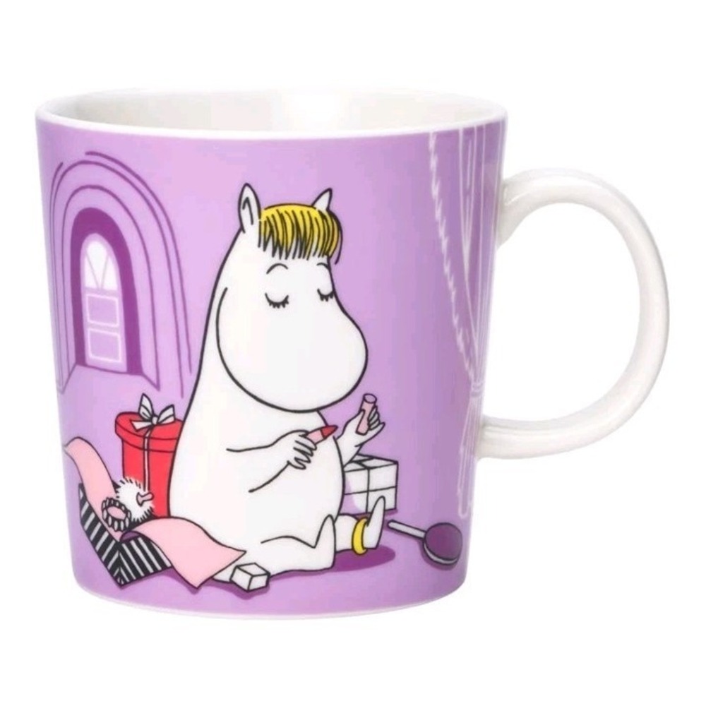 New Moomin Arabia Finland Mug Set Little My & Snorkmaiden Pink Purple With Boxes - Picture 7 of 7